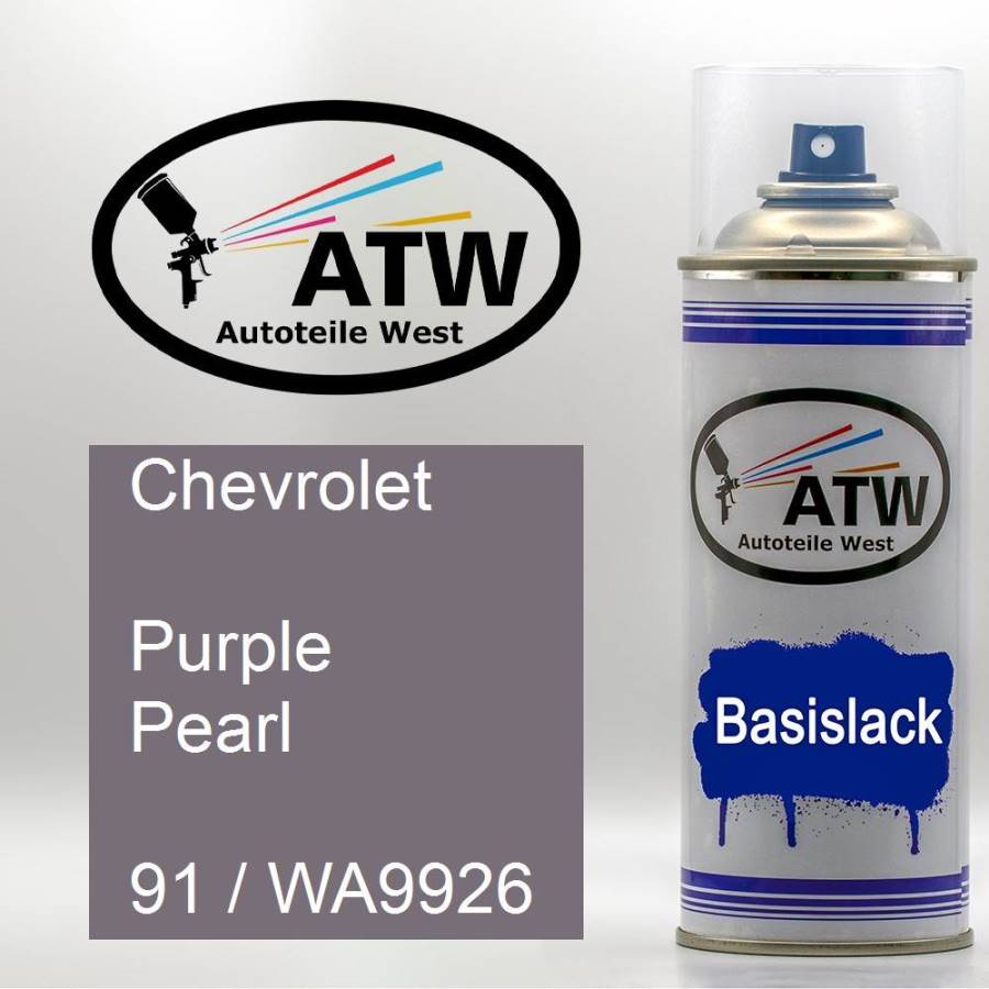 Chevrolet, Purple Pearl, 91 / WA9926: 400ml Sprühdose, von ATW Autoteile West.